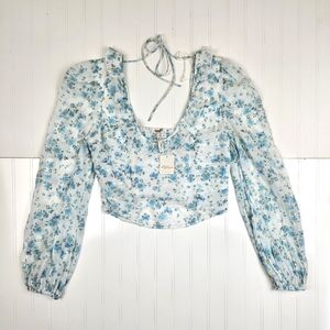 NWT Free People Another Life long sleeve crop top